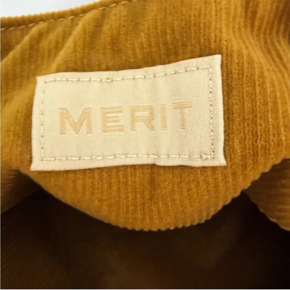 Merit Rust Brown Corduroy Tie Handle Cosmetic Bag NEW